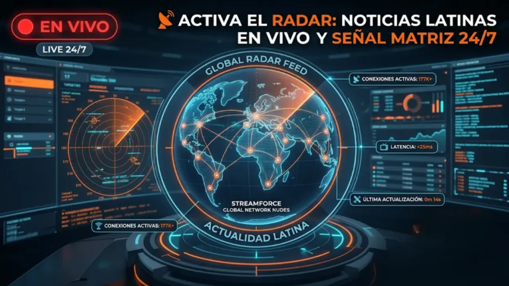 Radar Global de la Red StreamForce 360: Noticias latinas en vivo y señal matriz de TV 24/7.